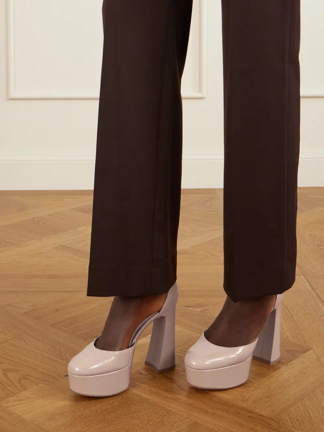 GIANVITO ROSSI Hilary 70 patent-leather platform pumps in Beige, photo 2 of 2 from NET-A-PORTER (Canada)