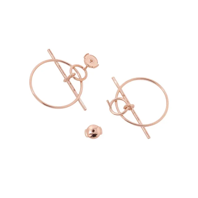 Hermès Echappee Loop Earrings Size PM 18K Pink Gold in Pink from GALLERY RARE, photo 3 of 10
