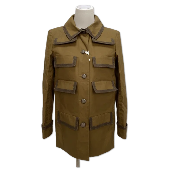 Chanel Brown Contrast-Trim Multi-Pocket Jacket size 36 in Brown from Luxury Promise