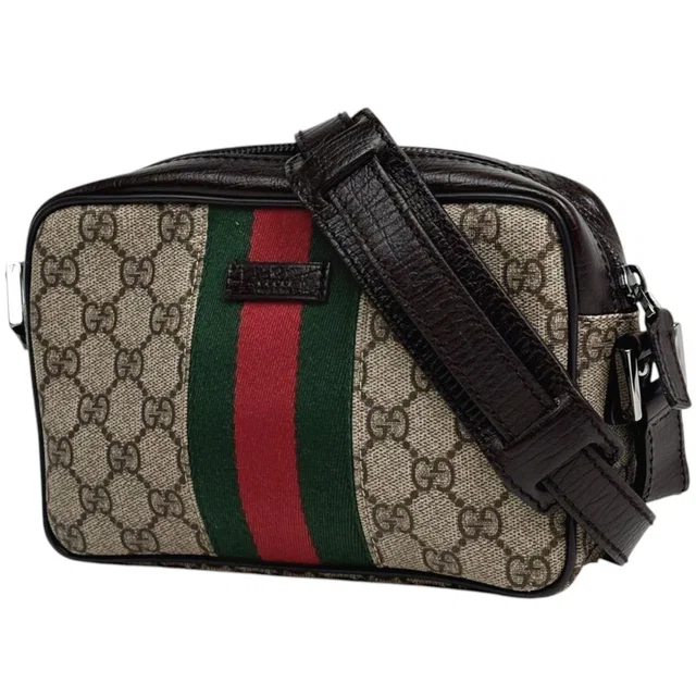 Gucci Shoulder Bag GG Pattern Sherry Line Brown in Brown Coated canvas from The Reluxe