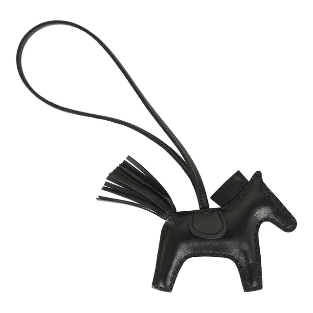Hermès Rodeo Bag Charm PM So Black Milo Lambskin in Black Lambskin from Madison Avenue Couture, photo 2 of 2