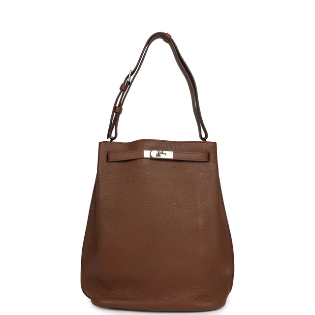 Hermès So Kelly 26 Alezan Verso Togo Palladium Hardware in Togo leather from Madison Avenue Couture