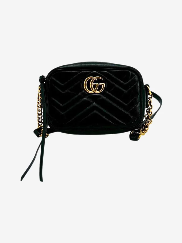 Gucci Black small GG Marmont Matelasse bag in Black Leather from Sign of the Times