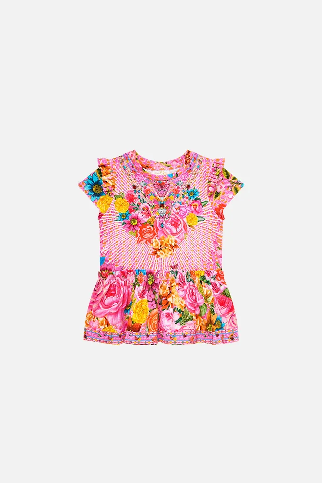 Camilla eBoutique BABIES TEE DRESS WITH FRILL SHOULDER AND HEM ILLUSTRATION NATION from CAMILLA, photo 1 of 1
