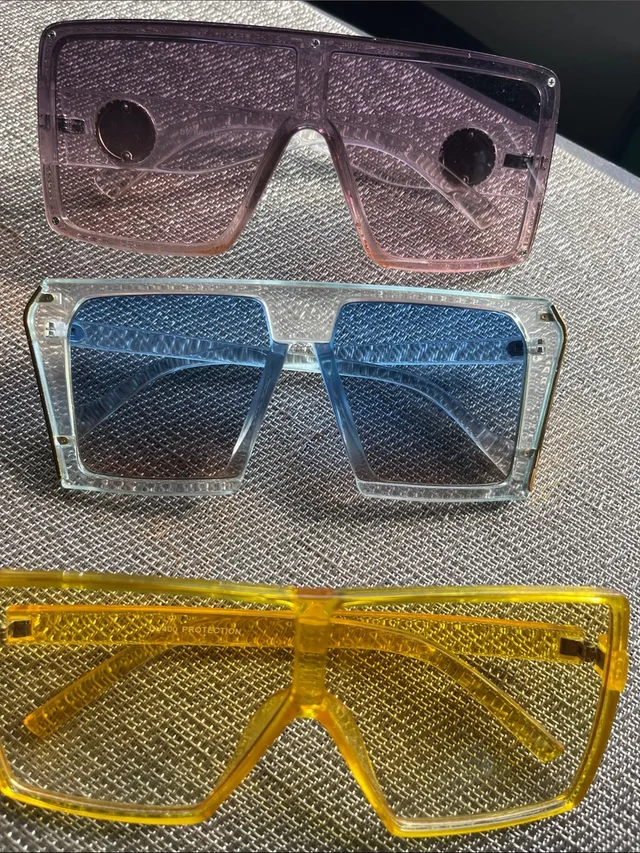 Versace Kids Triple Color Oversized Square Sunglasses - Purple, Blue, Yellow in purple|blue from Poshmark