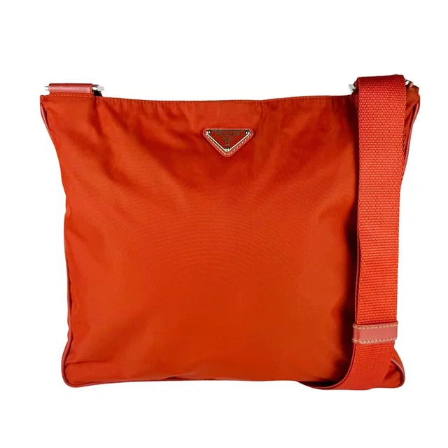 Prada Shoulder Bag Orange in Orange Nylon from The Reluxe
