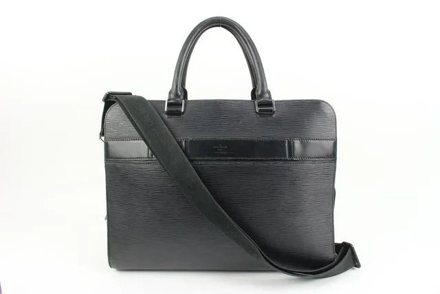 Louis Vuitton Black Epi Leather Noir Basano Messenger 2way Attache in Black Leather from Bagriculture