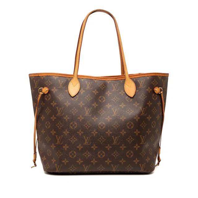 Brown Louis Vuitton Monogram Neverfull MM Tote Bag in Brown Coated canvas from Designer Revival