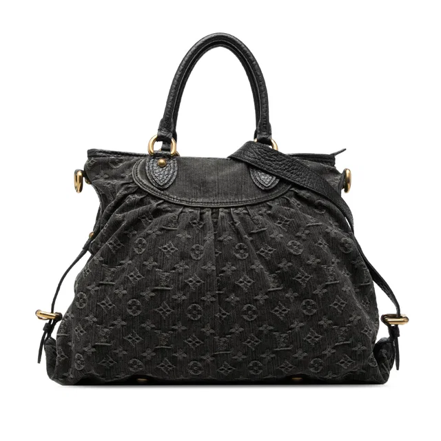 Black Louis Vuitton Monogram Denim Neo Cabby GM Satchel in Black Denim from Designer Revival
