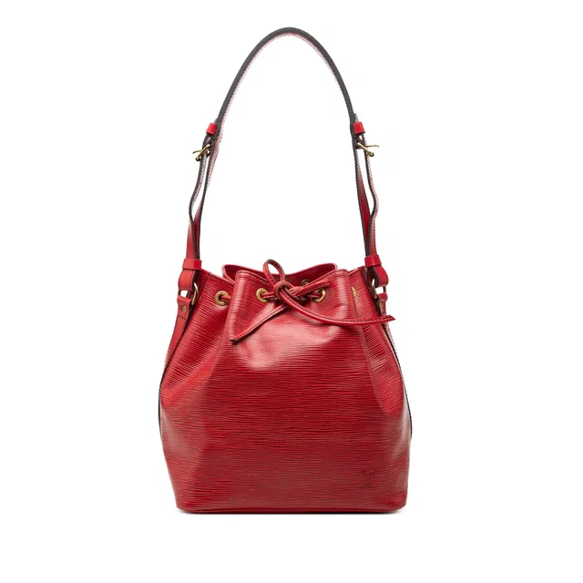 Red Louis Vuitton Epi Petit Noe Bucket Bag in Red Leather from Designer Revival