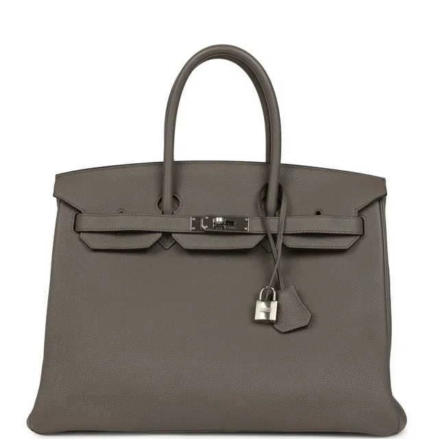 Hermès Birkin 35 Etain Togo Palladium Hardware in Taupe Togo leather from Madison Avenue Couture
