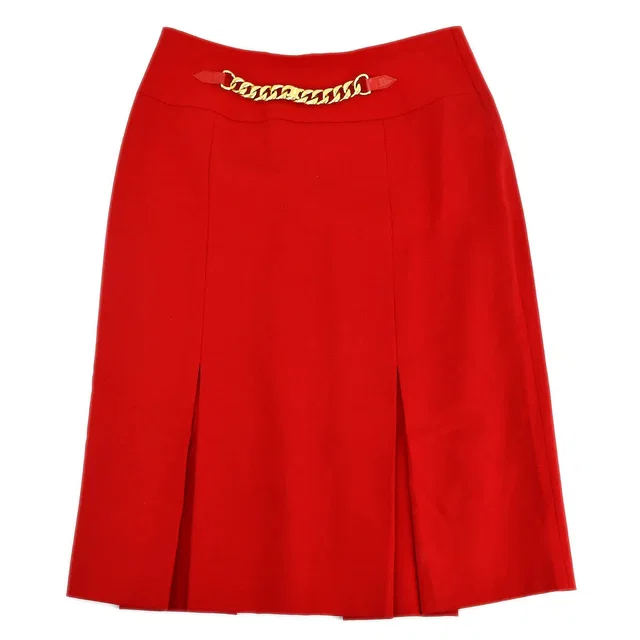 Celine Chain Detail Midi Skirt #36 in Wool from AMORE Vintage Tokyo