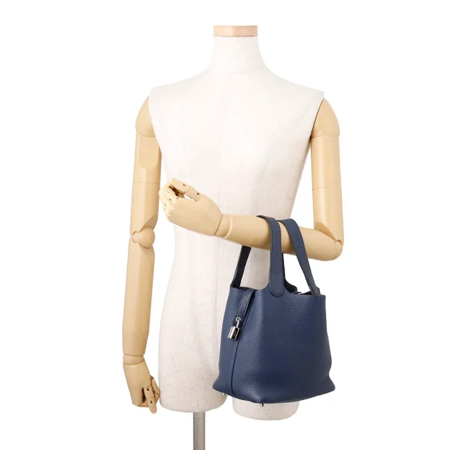 Hermès Picotin Lock Blue Saphir Taurillon Clemence Size PM in Blue Clemence leather from GALLERY RARE, photo 5 of 17