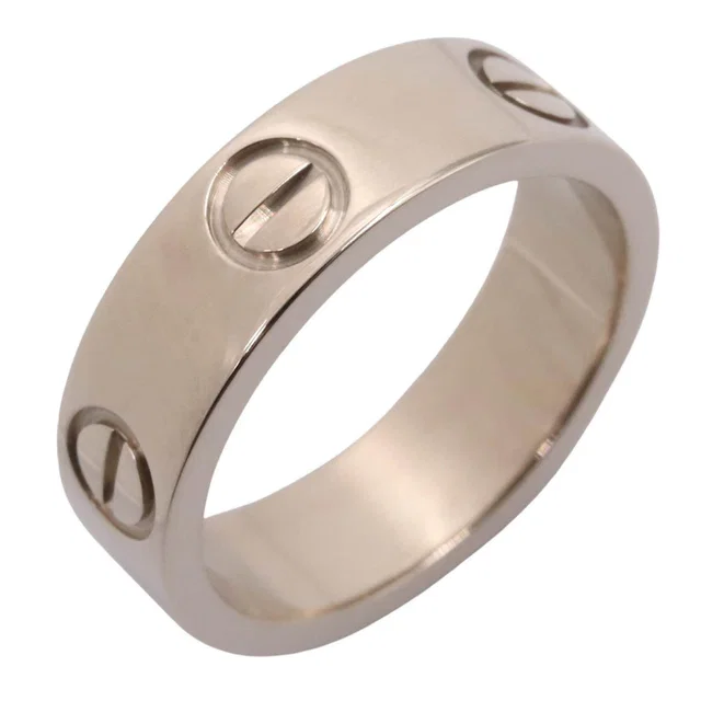Cartier Love Au750 White Gold Ring Size 9 in White from LuxUness