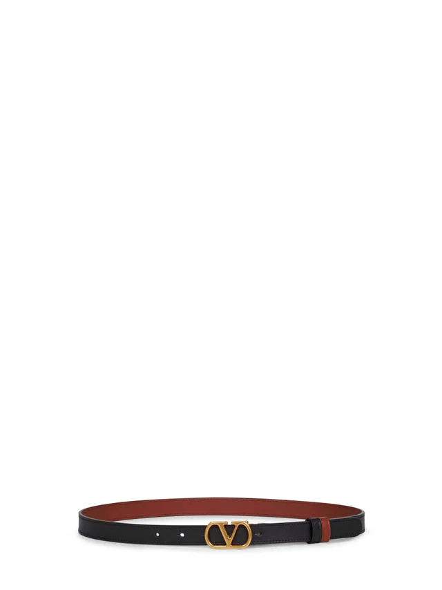 Valentino Garavani Reversible Calf Leather Belt — Black in Black Calfskin from HEWI