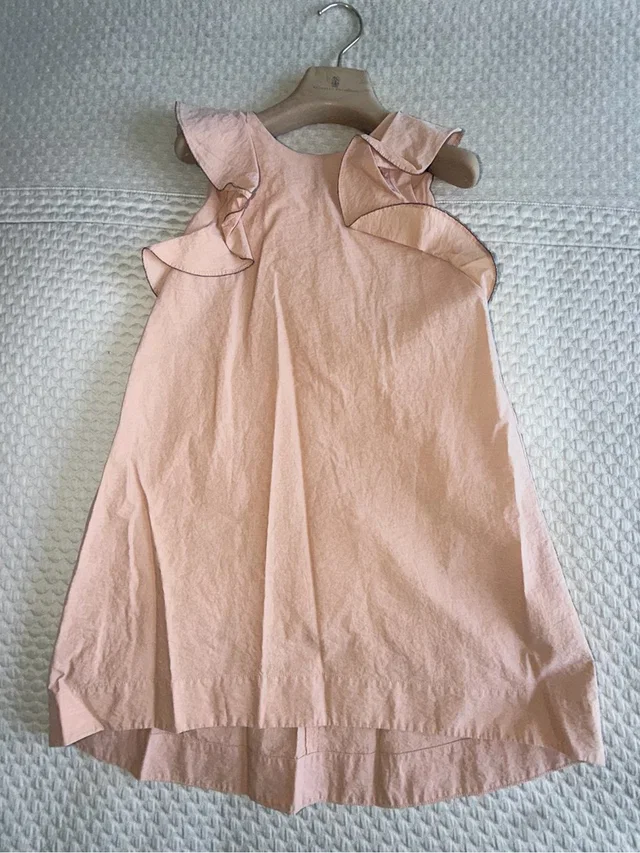Brunello Cucinelli Girls' Pink Ruffle Sleeve Dress in pink from Poshmark