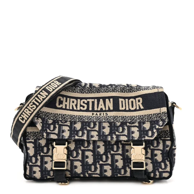 Dior Oblique Medium Diorcamp Messenger Canvas Bag - Blue in Blue Canvas from H&T