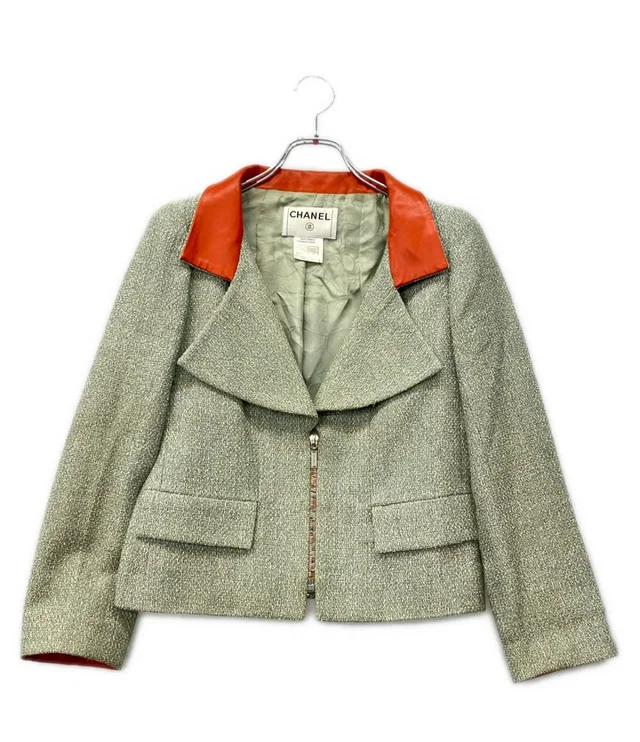 Chanel Zip Up Jacket 40 in Tweed from The Reluxe