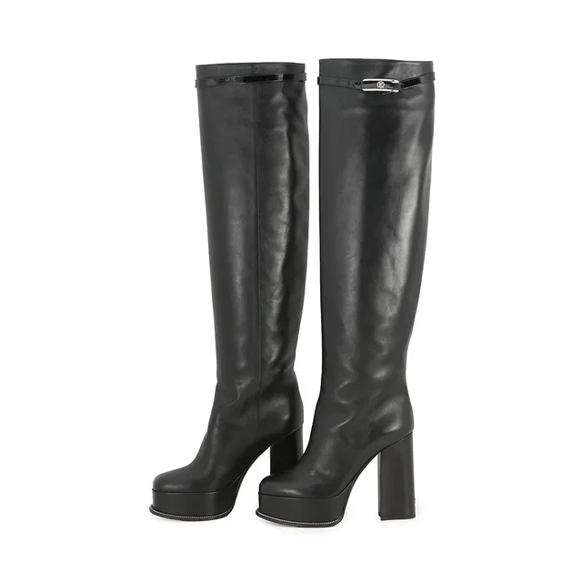 Louis Vuitton Westside Line Long Boots Noir Leather Size 36 1/2 in Black Leather from GALLERY RARE, photo 2 of 2