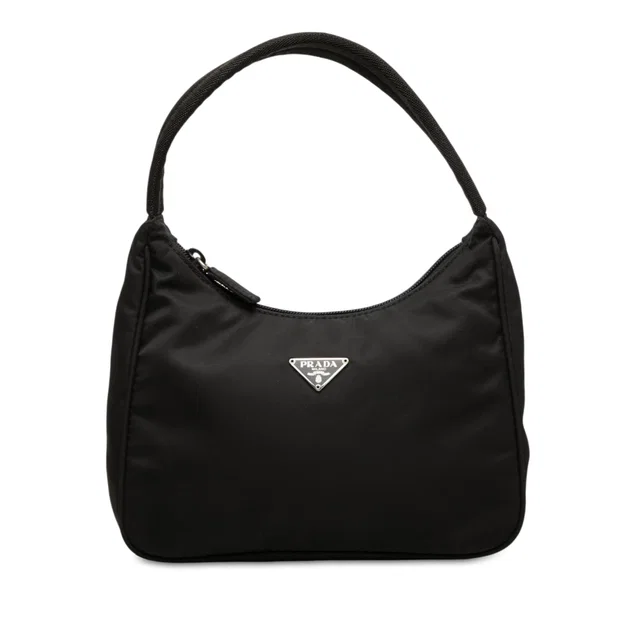 Black Prada Mini Tessuto Sport Shoulder Bag in Black Nylon from Designer Revival