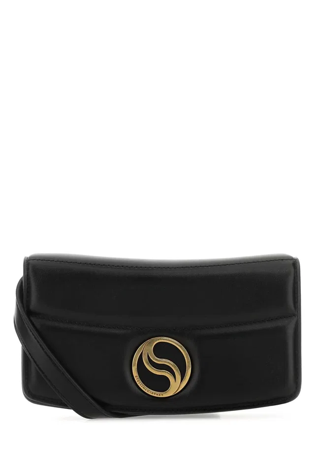 Stella McCartney S-Wave Mini Crossbody Wallet — Black in Black from HEWI