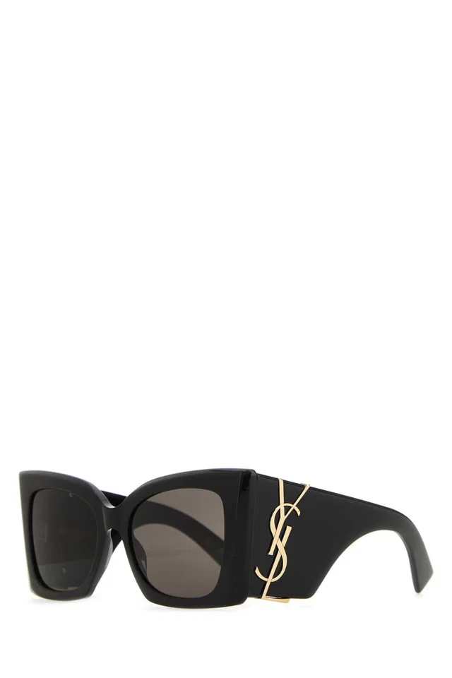 Saint Laurent Oversize Black Acetate Sunglasses — Exterior in Black from HEWI