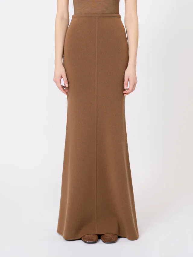 Max Mara Wool and cashmere yarn skirt - Camel, photo 2 of 5 from SENSER