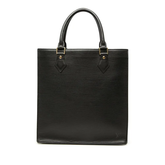 Black Louis Vuitton Epi Sac Plat PM Tote Bag in Black Leather from Designer Revival