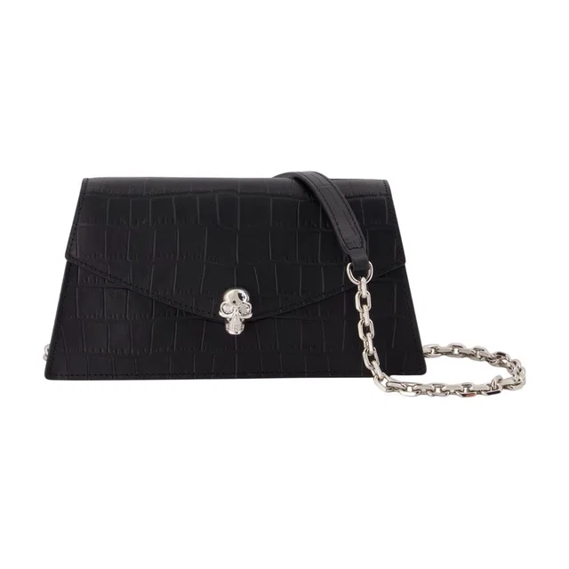 Alexander McQueen Skull Clutch — Black Calfskin in Black Calfskin from HEWI