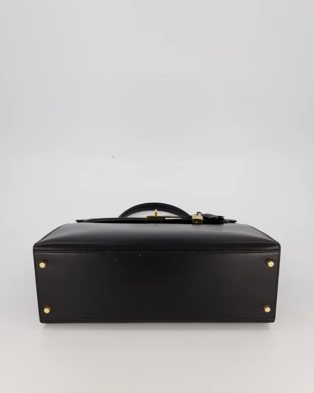 Hermès Vintage Kelly 35 Sellier Bag in Black Box leather from Sellier, photo 21 of 22