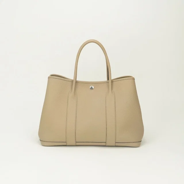 Hermès Garden Party PM 36 Tote Country Trench Beige Silver in Beige from The Reluxe