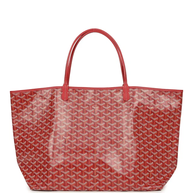 Goyard Goyardine Red Saint Louis GM Tote Bag Palladium Hardware in Red Canvas from Madison Avenue Couture
