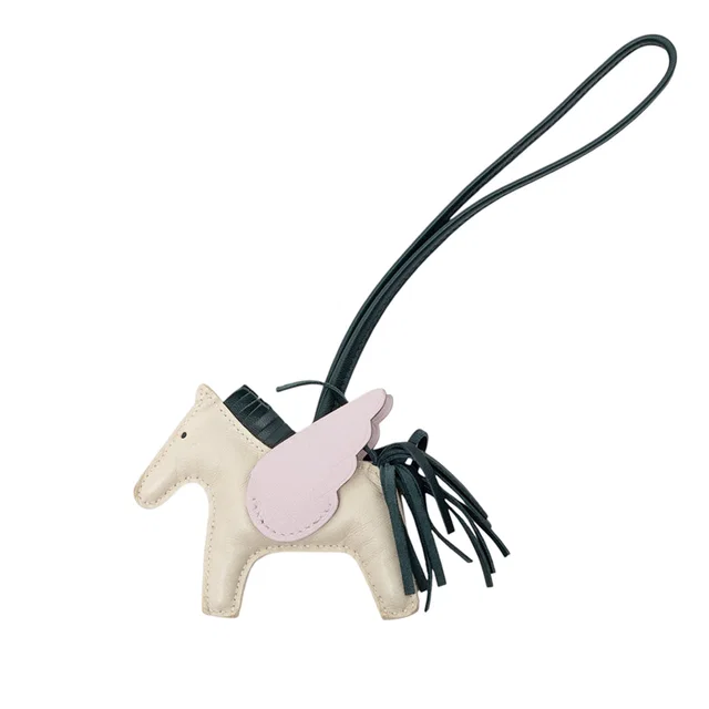 Pink Hermès Milo Lambskin and Swift Grigri Rodeo Pegase Bag Charm PM Key Chain in Pink Swift leather from Designer Revival