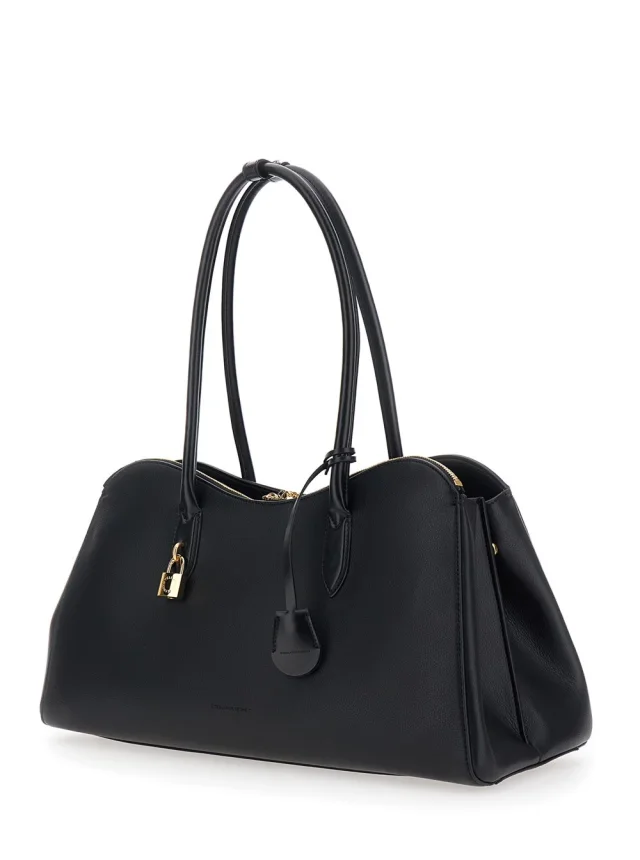 Stella mccartney Shoulder Bag 'Ryder' with Two Top Handles and Lock Detail on the Front in Black Ecoleather for Women in Black 70% True Hemp 30% Lyocell, photo 3 of 11 from Gaudenzi Boutique