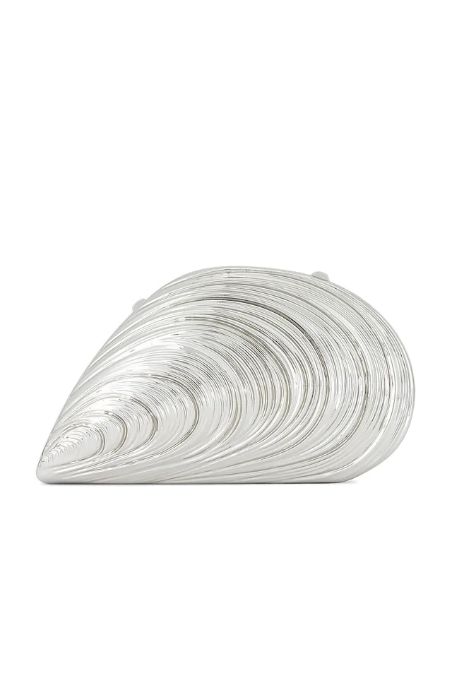 SIMKHAI Bridget Oyster Shell Clutch in Silver, photo 3 of 5 from REVOLVE (Canada)