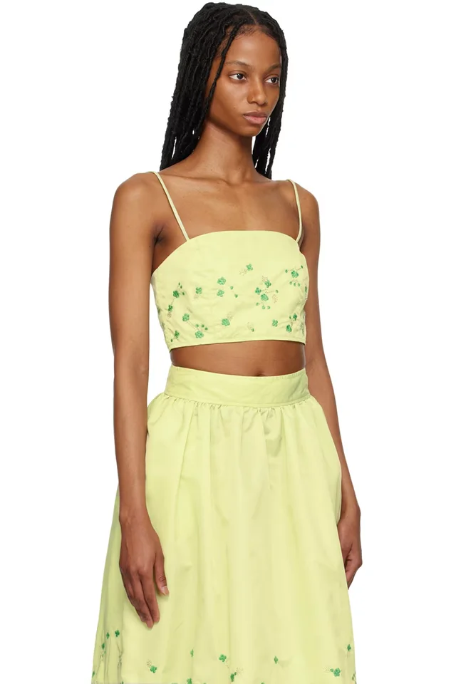 GANNI SSENSE Exclusive Green Camisole, photo 2 of 4 from SSENSE