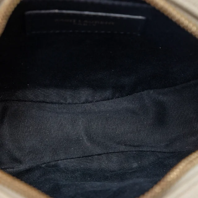 White Saint Laurent Grain De Poudre Chevron Round Vinyle Camera Bag in White Leather from Designer Revival, photo 2 of 2