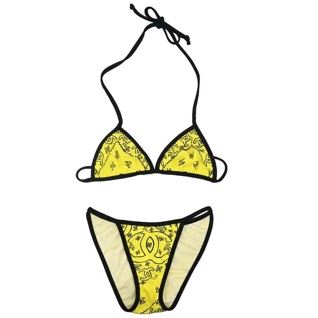 Chanel Swimwear Swimsuit Yellow #36 in Yellow from AMORE Vintage Tokyo