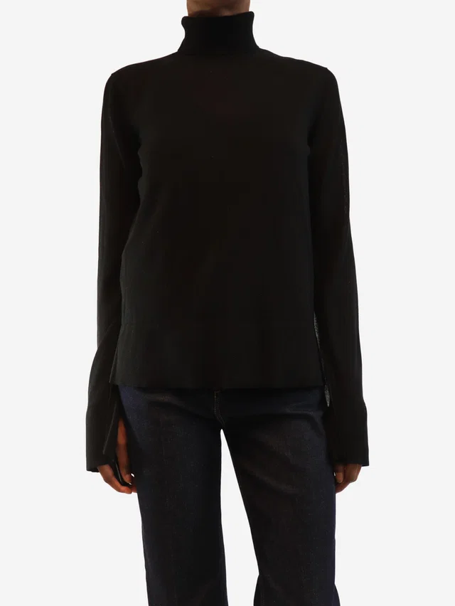 TOTEME Black turtleneck knit sweater - size XS in Black from Sign of the Times