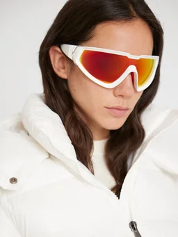 Moncler Mask Sunglasses in 0% Platinum, photo 4 of 5 from LUISAVIAROMA