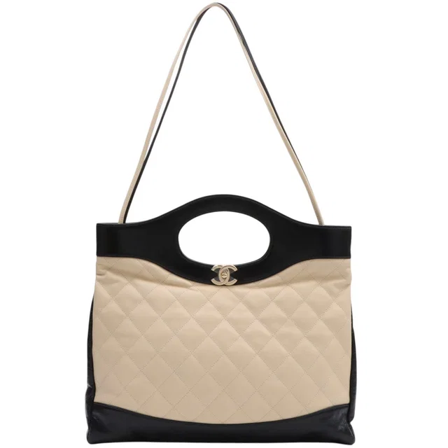 Chanel 2018-era CC Turn-lock 2-way Bag Beige/Brown in Brown Lambskin from VINTAGE QOO TOKYO
