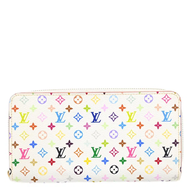 Louis Vuitton 2010 White Multicolor Zippy Wallet M60241 in White Canvas from AMORE Vintage Tokyo