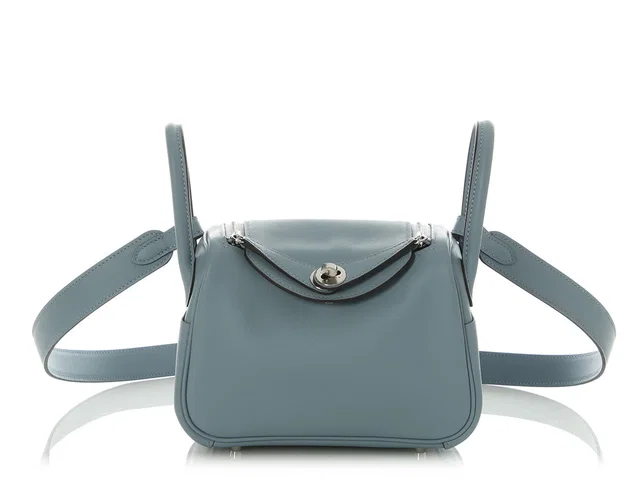 Hermès Mini Bleu Lin Swift Lindy 20 in Blue Swift leather from Ann's Fabulous Finds