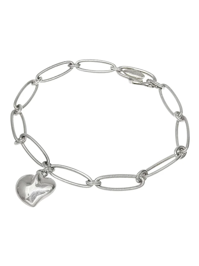 Tiffany & Co. 925 Curved Heart Bracelet Silver in Silver from VINTAGE QOO TOKYO