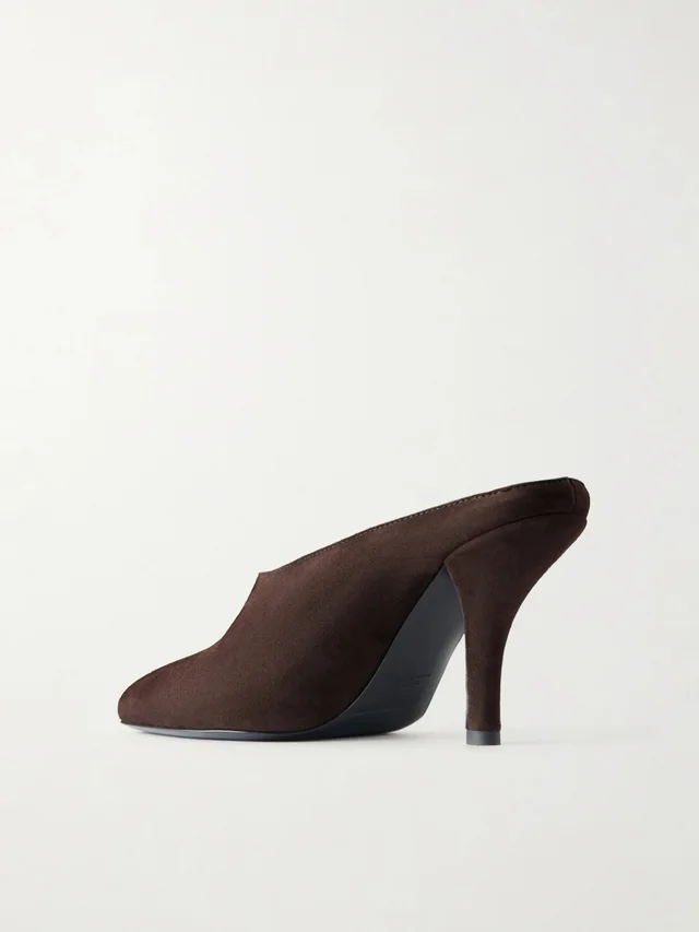 Toteme Contour suede mules brown, photo 2 of 5 from SENSER