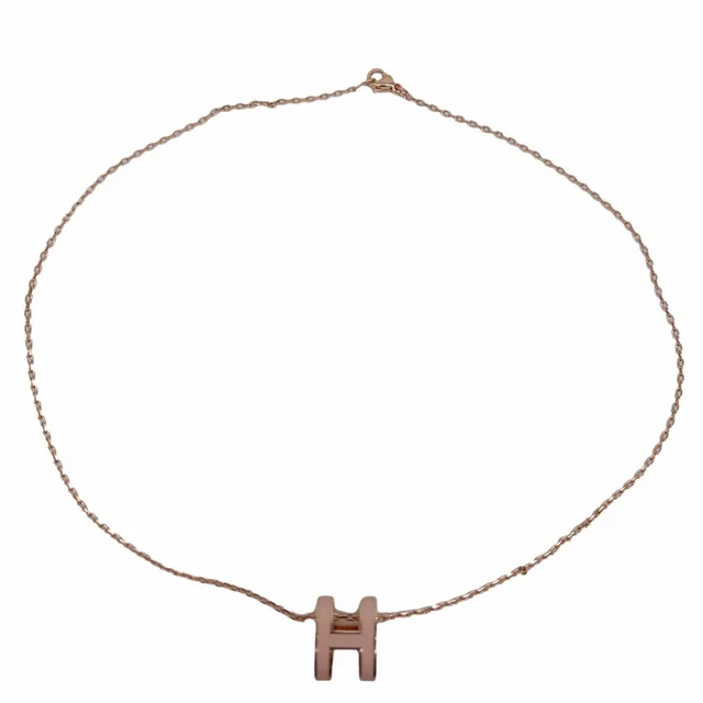 Hermès Pop H Metal Pendant Necklace Rose Dragee from Dallas Designer Handbags