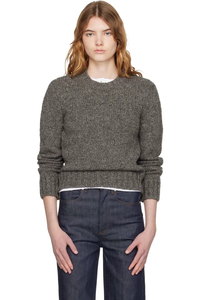 A.P.C. Gray Short Round Neck Sweater from SSENSE, photo 1 of 1