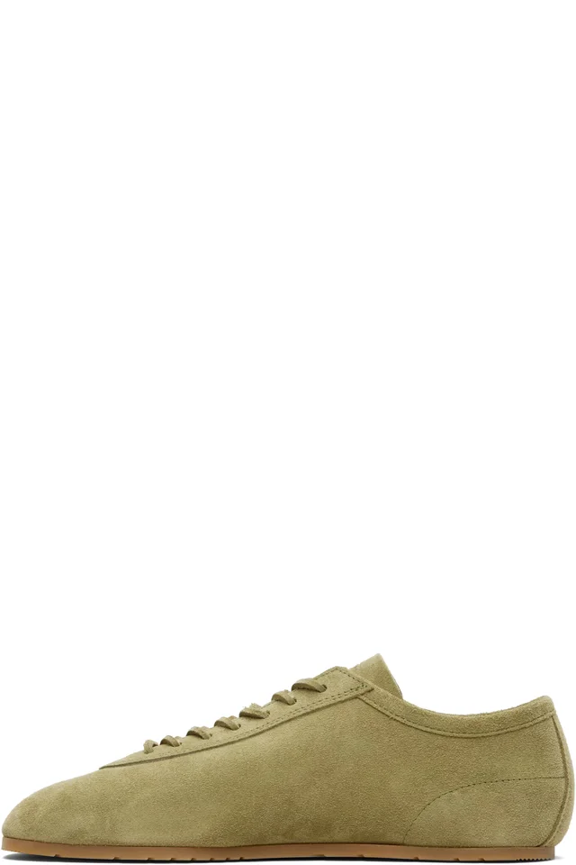 Dries Van Noten Khaki Suede Sneakers, photo 3 of 5 from SSENSE