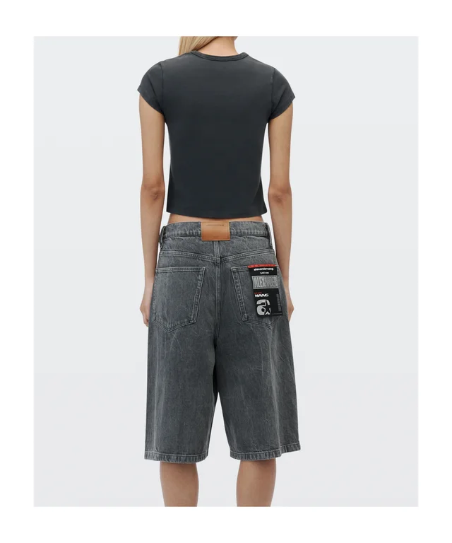 Alexander Wang Fitted Short-Sleeve T-Shirt with Crystal Embellishment, photo 5 of 5 from SENSER