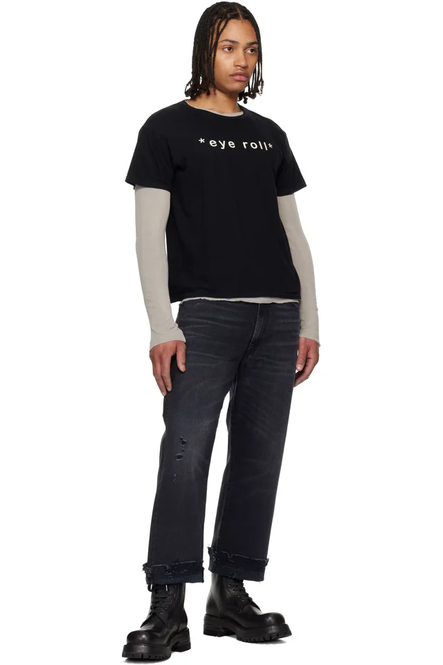 R13 Black 'Eye Roll' Boy T-shirt, photo 4 of 4 from SSENSE